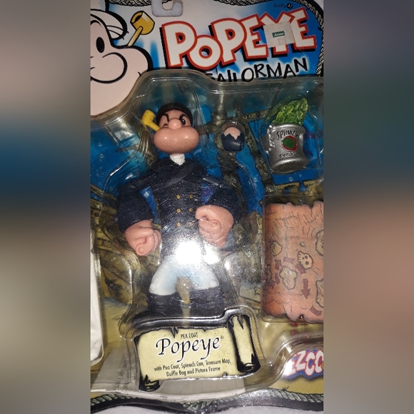 Popeye The Sailor Man Action Figure! Includes 5 accessories 2001 MEZCO TOYS New - Picture 7 of 12